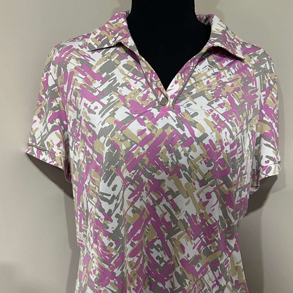 *Tail* Short Sleeve Button-Down Top Multicolor Ab… - image 2